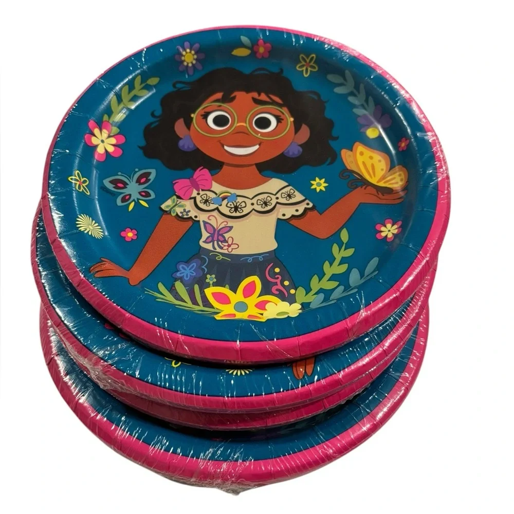 Disney Encanto Party Decor- Plates, Napkins, Tablecloth, Novelty Glasses- 11 pcs